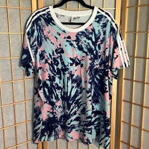 Adidas tie dye printed short sleeve shirt